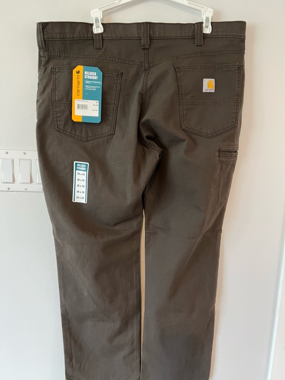 Carhartt Relaxed Straight Rigby Pant Men's 38 x 30 Brown Rugged Flex Workwear